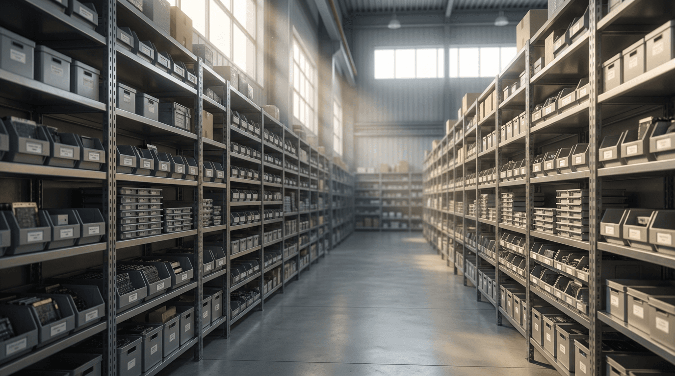 Organized wholesale inventory ready for business distribution