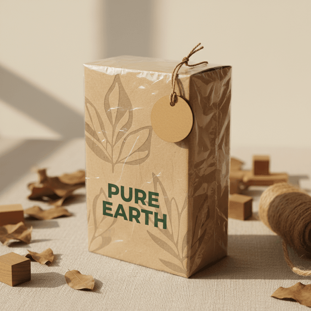 Minimal luxury packaging design for organic loofah product